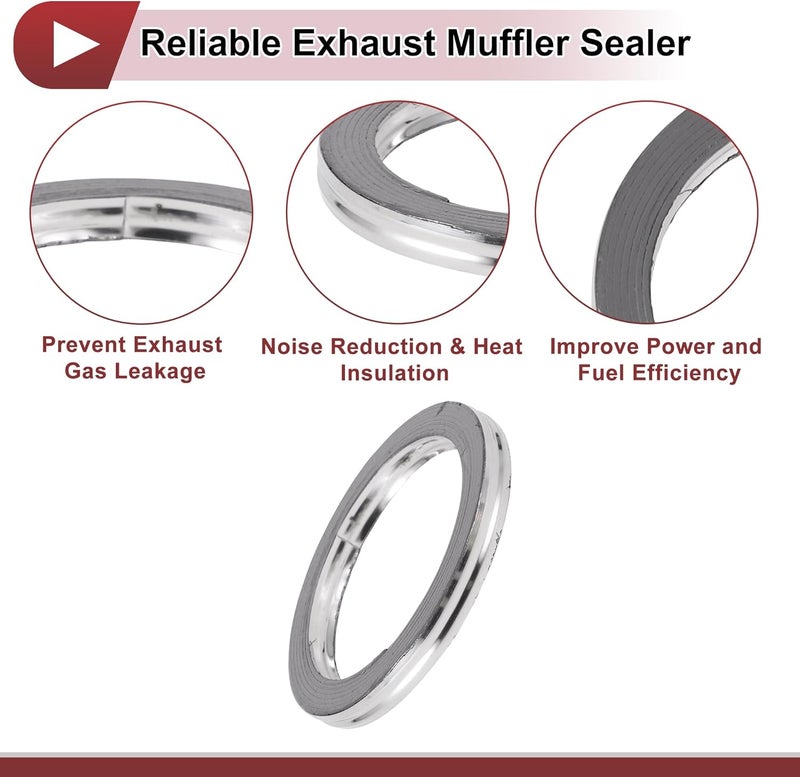 REPAIROCK ID 41mm Exhaust Manifold Gasket Prevent Leak Noise Exhaust Donut Gasket Muffler Ring Exhaust Flange Gasket for Car SUV Graphite Stainless Steel - Image 5